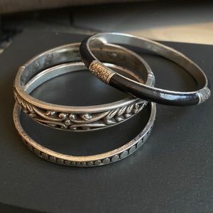 THREE ~ BEAUTIFUL Brighton Silver Bangle Bracelets